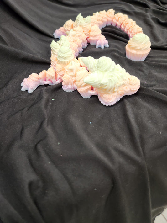Frosting Fable: Articulated Cupcake Dragon Figurine