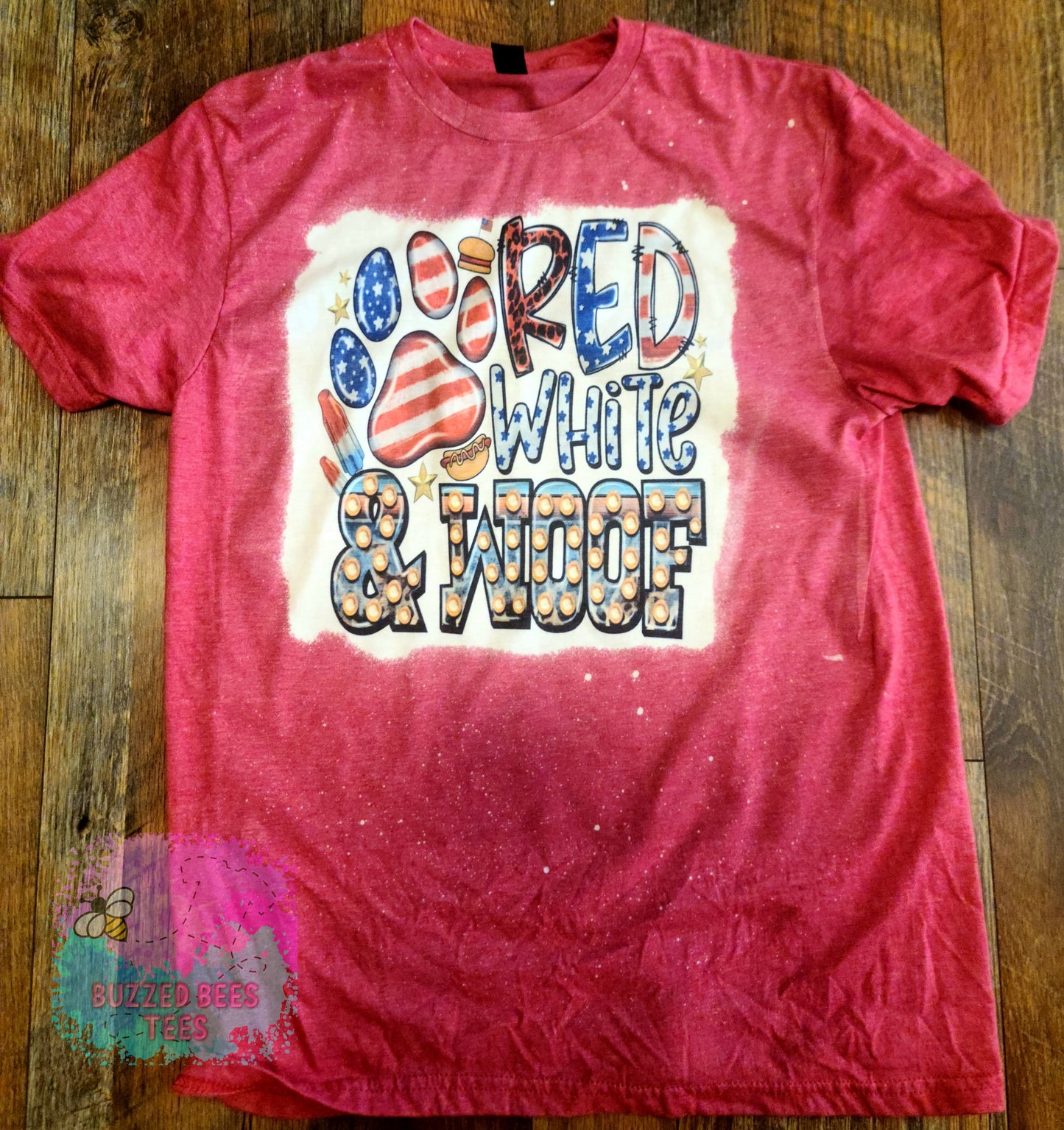 Red, White and Woof Short Sleeve T-Shirt